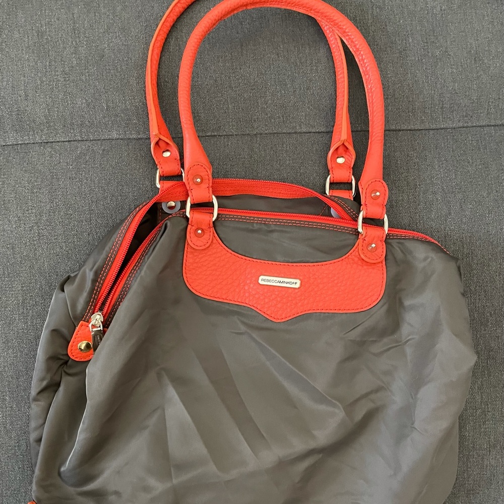 Rebecca Minkoff Nylon Travel Tote (Olive/Orange)